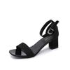 Fashion Ladies summer Sandals New open toe thick heel shoes Roman high heels with a single buckle strap Elegant sexy Women's sandal 2025