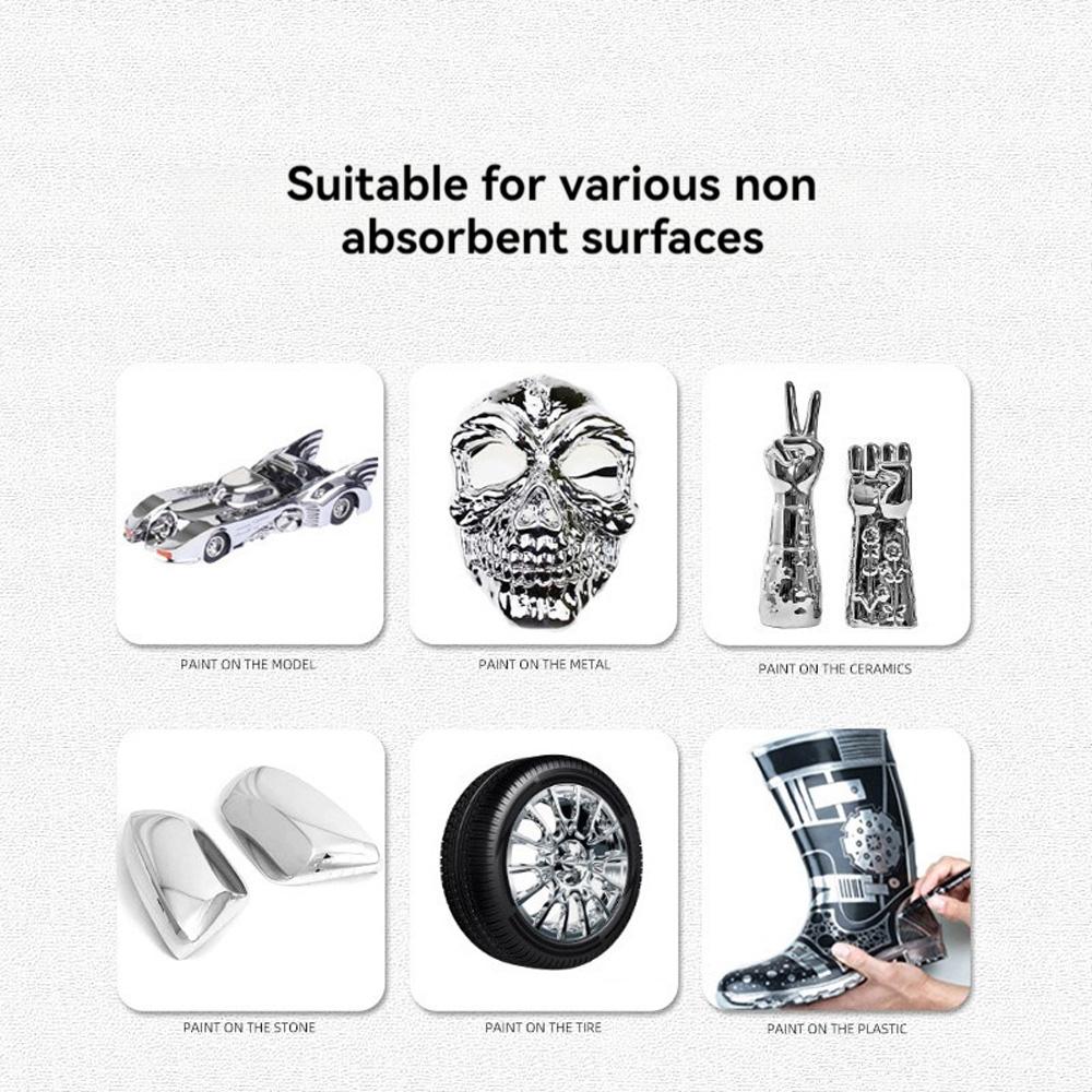 6 шт./Комплект Жидкий Хромированный Зеркальный Маркер-Ручка с Высоким Блеском 2 мм DIY Отражающая Постоянная Золотая СЕРЕБРЯНАЯ Краска-Ручка для Любой Поверхности