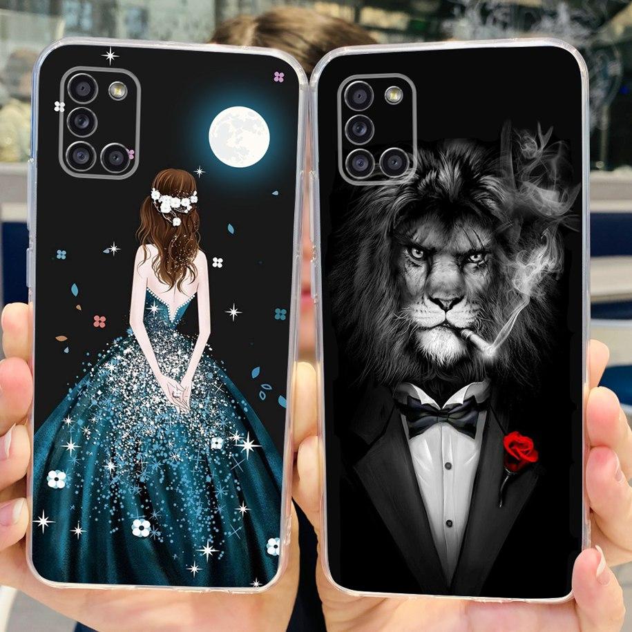 For Samsung A51 Case SM-A515F Flower Cover Fashion Silicone Soft Bumper Clear Funda For Samsung A31 A71 SM-A315F A 51 Phone Case