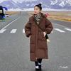 Женская длинная зимняя куртка с набивкой из пуха и хлопка – стеганое пальто длиной до колена, утолщенная куртка средней длины, стеганая куртка свободного кроя в стиле «хлеб»
