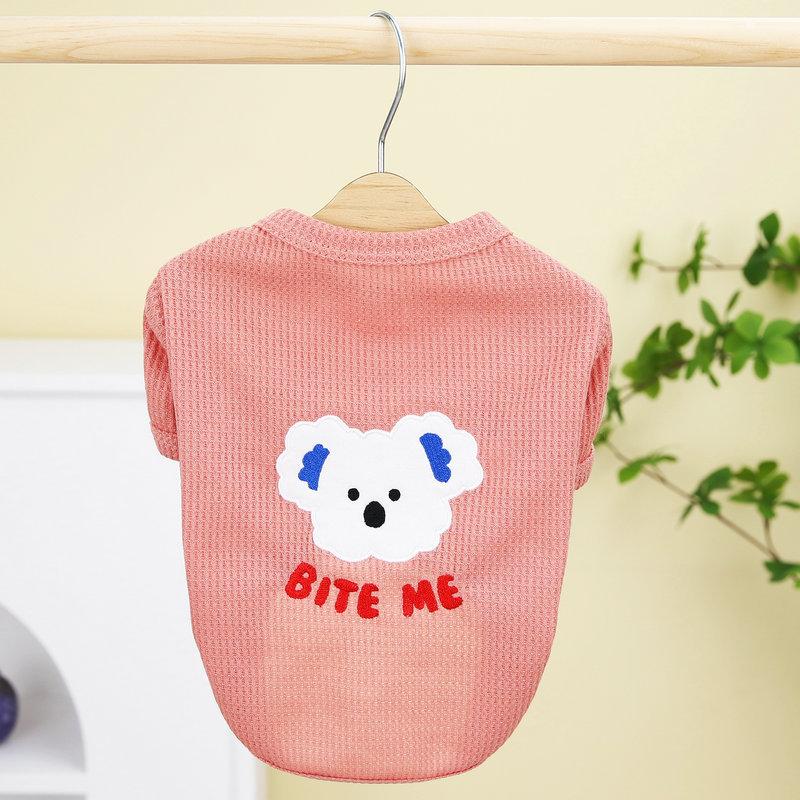 Cute Bear Puppy Vest Breathable Cool Dog Clothes for Small Medium Dog Cat T-Shirt Chihuahua French Bulldog Yorkies