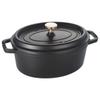 Staub "Pico Cocotte Oval, Black, 23cm" Double-Handled Cast Iron Enamel Pot, Induction Compatible [Official Japanese Product] La Cocotte Oval 40500-231