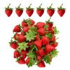 seimeinoki Fruit Set of Food Sample Strawberries with Lifelike Fake Fruit Cute Photography DIY Fruit Cake Vase Filler Models, 60, Stems, Decorations,