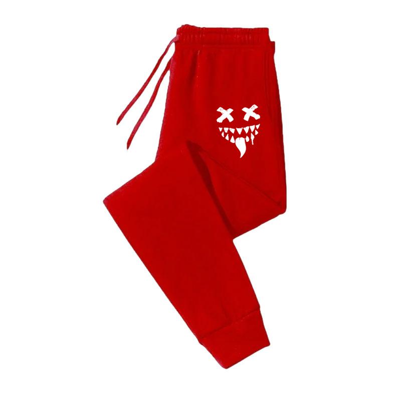 Осенне-зимние мужские спортивные штаны с принтом Monster Smile, на шнуровке, мужские повседневные брюки для повседневной носки с брюками для бега S-3XL