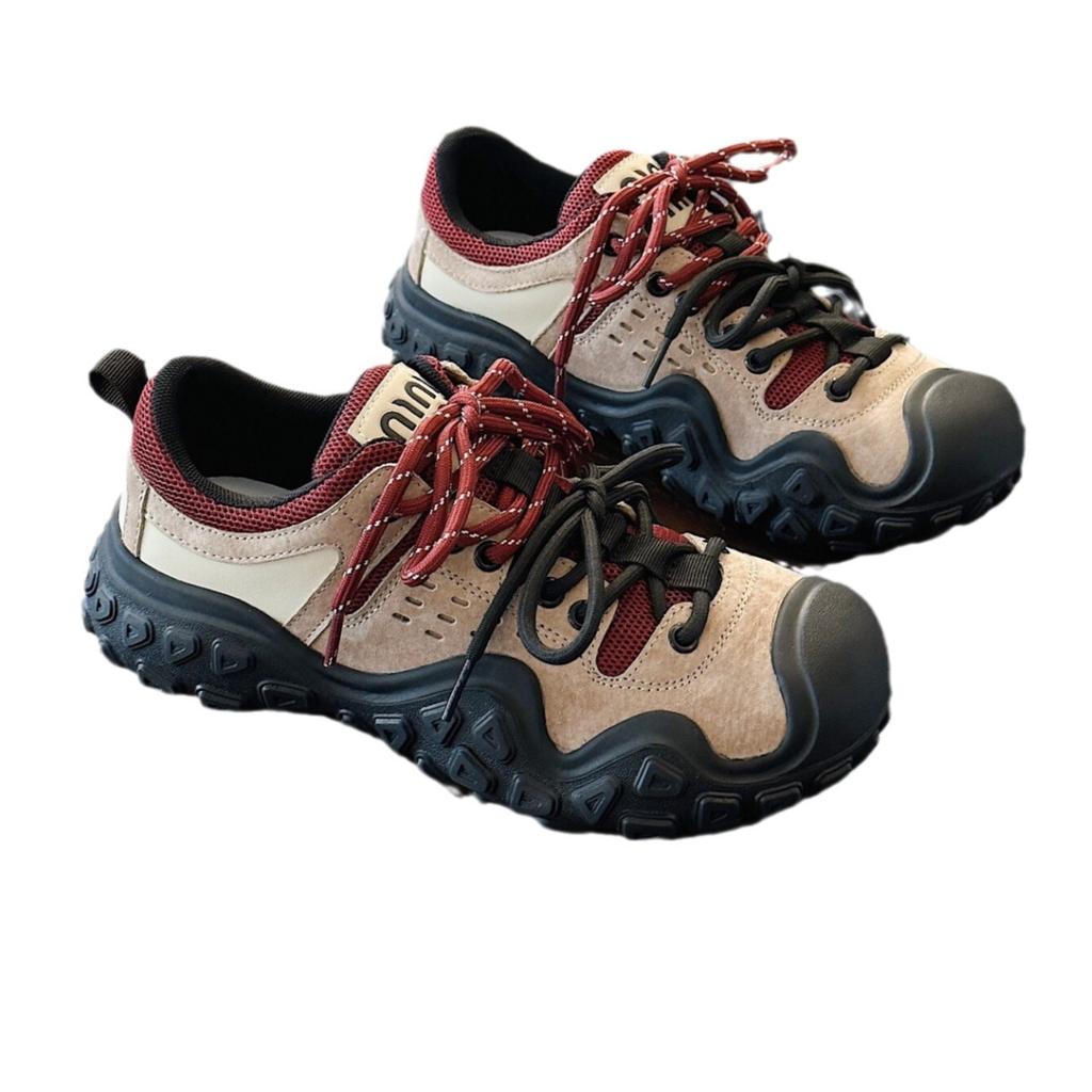 2025 осень новые противоударные походные ботинки походные повседневные ботинки женские на платформе с увеличением высоты спортивные уличные уродливые милые папины кроссовки