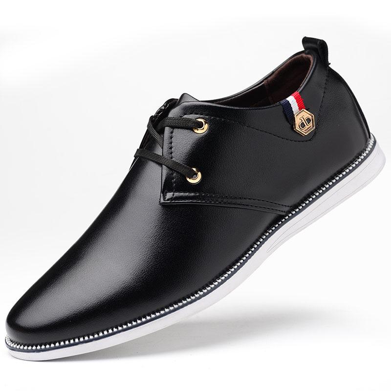 2021 new sports and leisure shoes men's breathable leather shoes beef tendon soft sole shoes men's