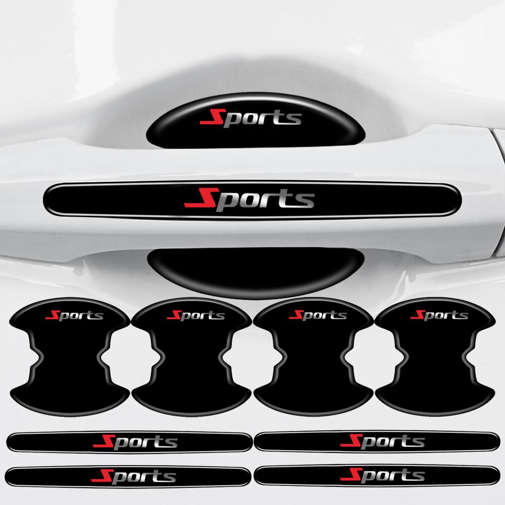 8Pcs Car Door Handle Bowl Scratch Anti-scratch Protective Car Stickers Car Handle Anti-collision Protection Strip Exterior Parts