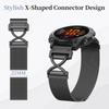 Milanese Band for Garmin Fenix 8 47mm/Fenix 7 Pro/Instinct 2 Electroplated Stainless Steel Magnetic Watch Strap with X-Shaped Connector