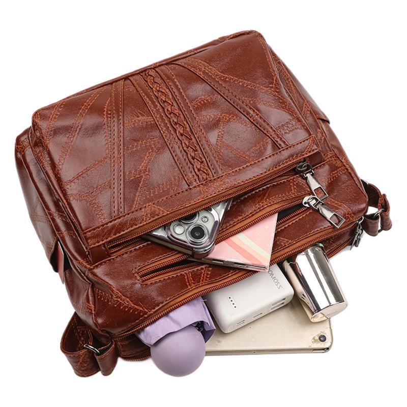 Mom Bag Fashion Braided Ladies Crossbody Bag All Soft Leather Single Shoulder Crossbody Bag