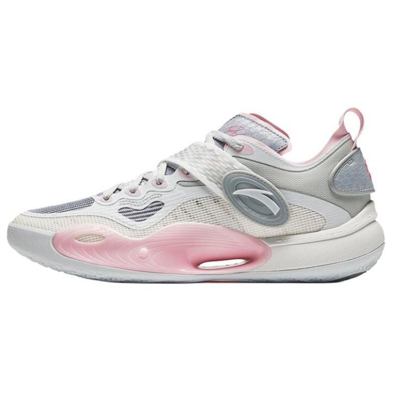 Anta Splash 6 Амортизирующие Нескользящие Низкие Баскетбольные Кроссовки Мужские Бело-Серые Кроссовки 112421108-3