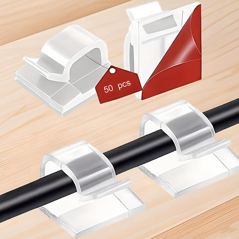 50Pcs Cable Clips Self Adhesive Cord Management Black Wire Holder Organizer Clamp Self-adhesive Car Wire Clip Accessories