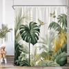 Nordic Modern Shower Curtain Tropical Leaves Monstera Shower Curtain Forest Green Leaves Plants Bathroom Decoration