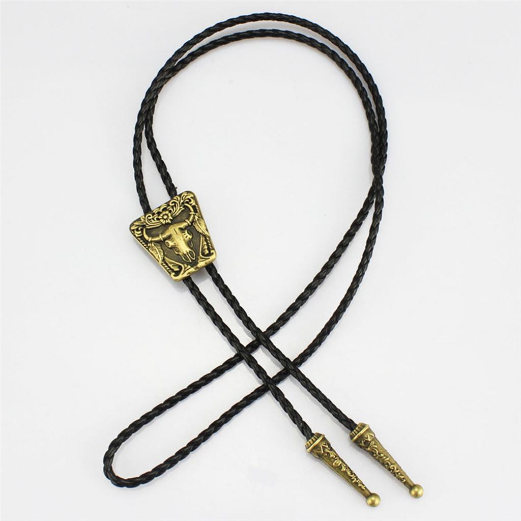 Винтажный западный ковбойский галстук-боло Лонгхорн Галстук Панк Ожерелье Аксессуар для костюма Американский галстук-бола Западный