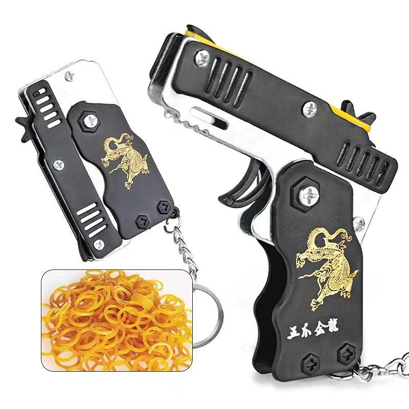 1 шт. брелок из эластичной кожи с резиновой лентой, пистолет для стрельбы, детский складной вечерние подарки для бойфренда, игрушки-непоседа