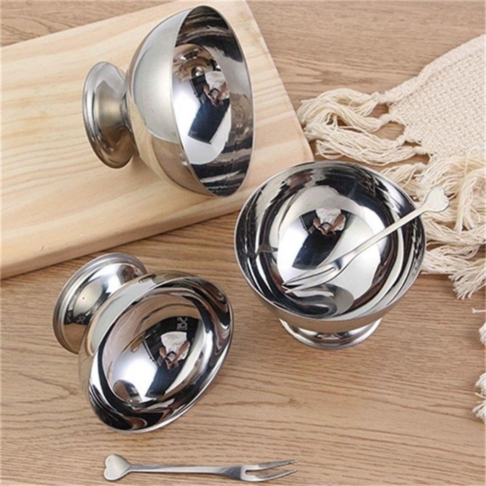 Круглые десертные чашки из нержавеющей стали, контейнер для конфет, полезный держатель для десерта, салатница