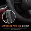 bpzsw1 Steering Wheel Cover Suitable for Ram, Wave-Shaped Sport Design, Breathable Leather, Segmented, Non-Slip, Sweat-Absorbent, for Pickup Promaster