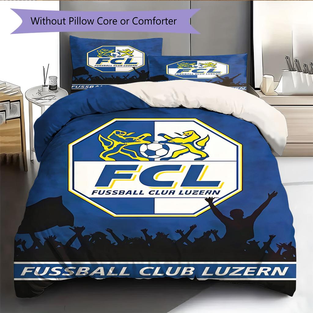 FC Luzern logo Bedding Quilt Set Quilt Cover Pillowcase Home Decoration Birthday Gift (1 * duvet cover + 2 * pillowcase, without core)