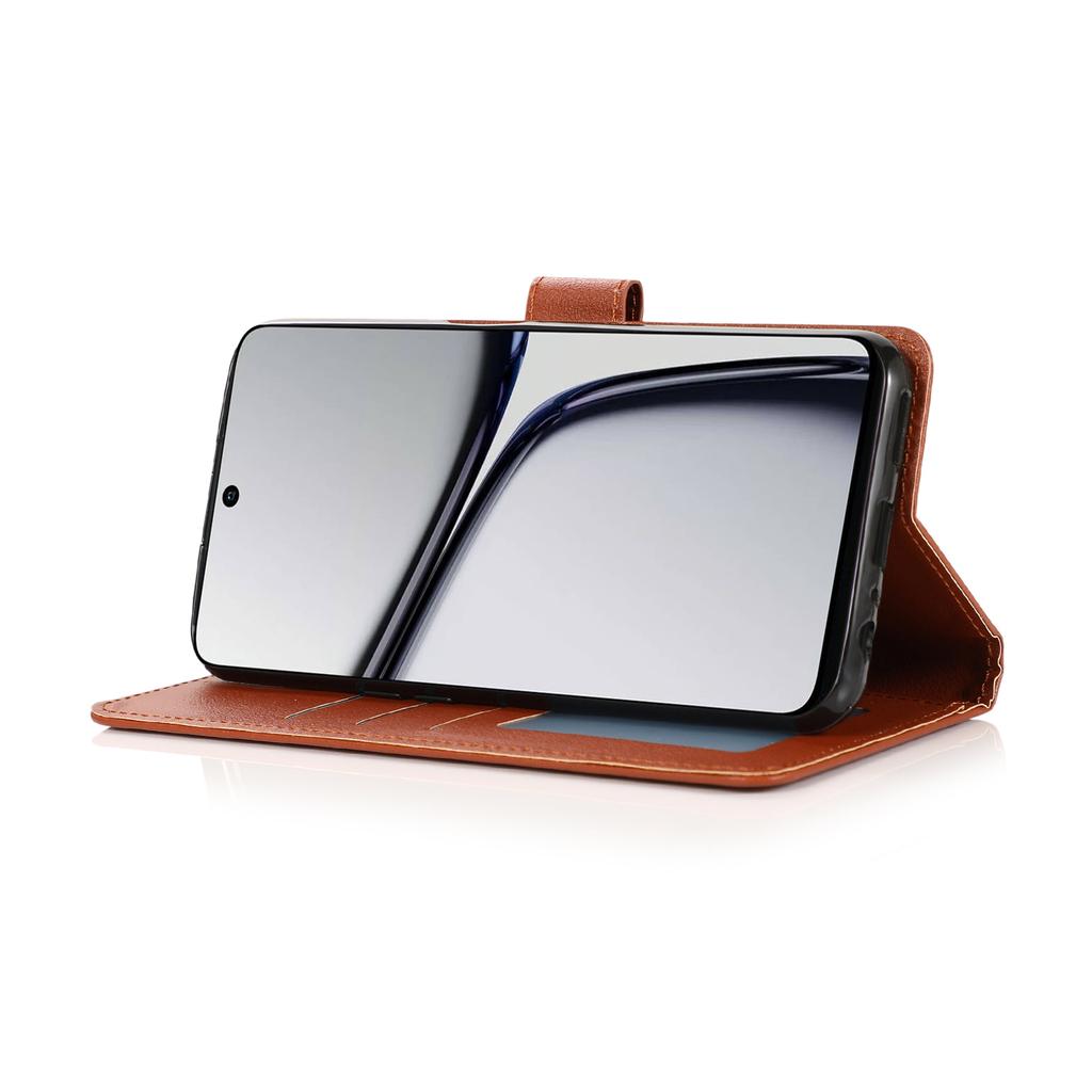 For Realme C65 4G Case Wallet Stand View PU Leather Phone Cover with Wrist Strap