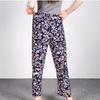 WTEMPO Женские весенне-летние эластичные тонкие брюки с высокой талией и принтом из ледяного шелка с широкими штанинами, свободные укороченные брюки для мамы