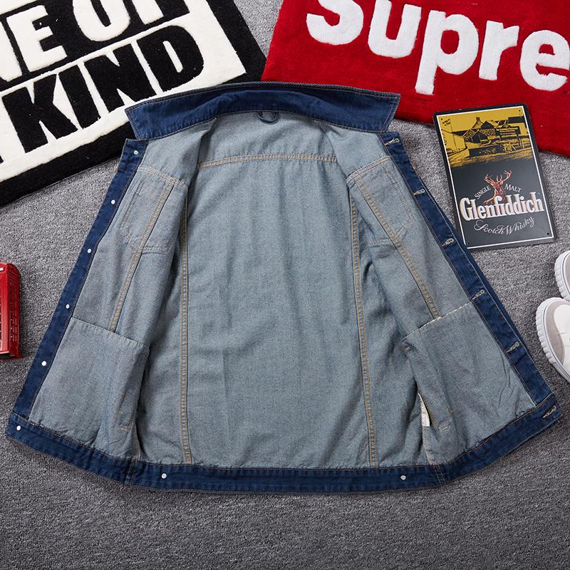 Джинсовая куртка больших размеров, зимняя классическая повседневная джинсовая куртка, модная мужская уличная одежда в стиле хип-хоп, толстая