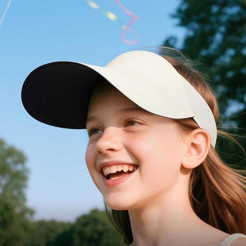 Детская пустая шляпа-козырек с широкими полями, складная, для лета, пляжа и активного отдыха, шляпа для хвоста