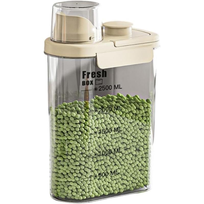 Large Capacity Sealed Grain Storage Tank - Moisture Proof Flour Rice Bucket with Pour Spout Dispenser for Dry Food