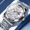 Automatic Non-mechanical Hollow Watch Men's Waterproof Luminous Calendar Business Watch