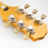 Musiclily Pro Vintage 3L+3R Guitar Locking Tuners for LP Les Paul Electric/Acoustic Guitars, Nickel with Green Buttons
