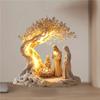 Statue Desktop Decoration Family Jesus Tree Of Life Newborn Desktop Decoration Acrylic Decoration Pendant