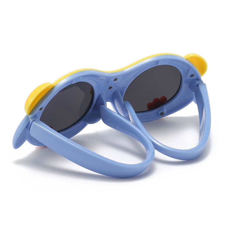 Polarized Cartoon Sunglasses for Kids - Soft Silicone, Childlike Design, Anti-UV Protection for Boys and Girls.