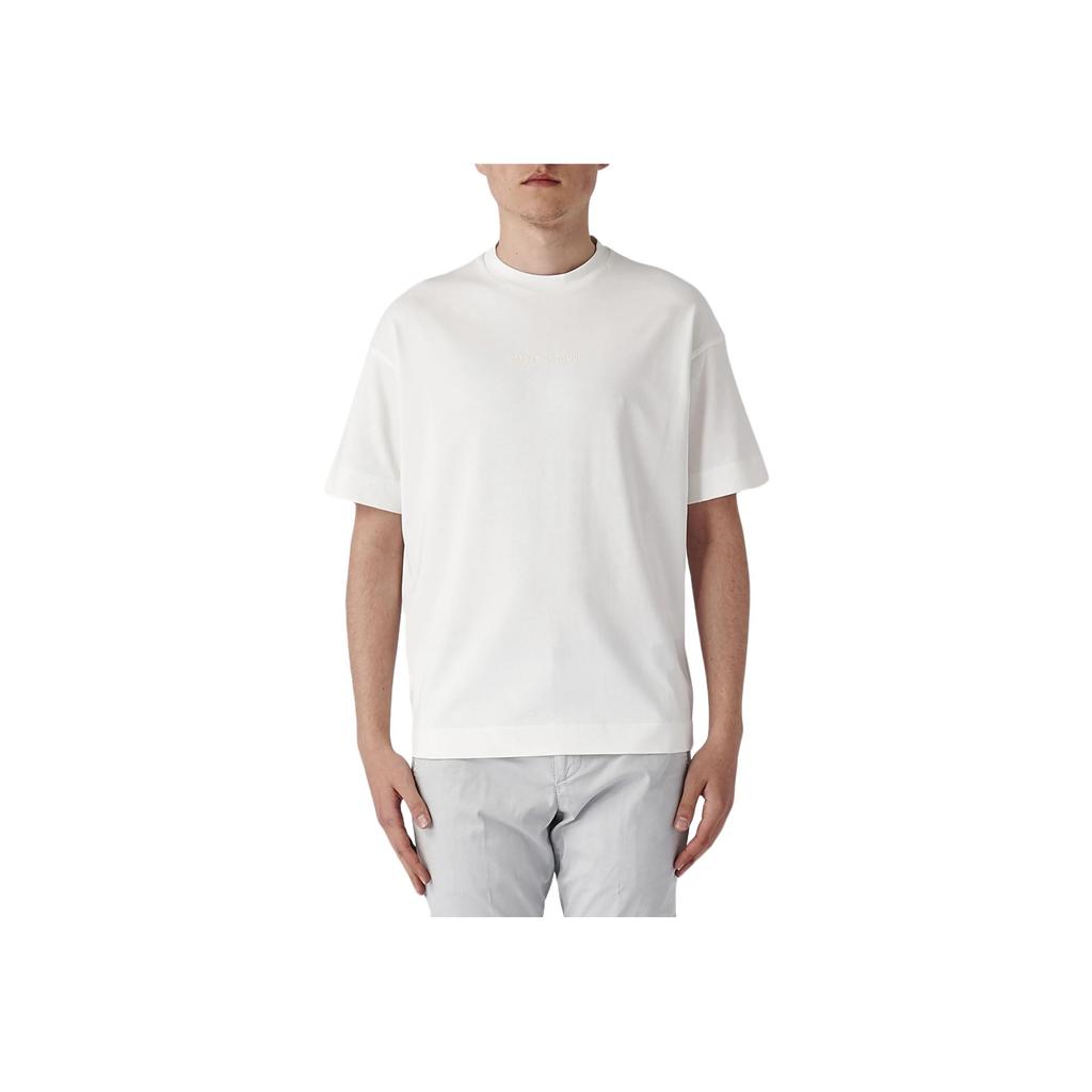 Emporio Armani Мужская повседневная футболка с коротким рукавом и круглым вырезом, однотонная, весна-лето 23, топ, белый, 3R1TV71-JWZZ1-0101