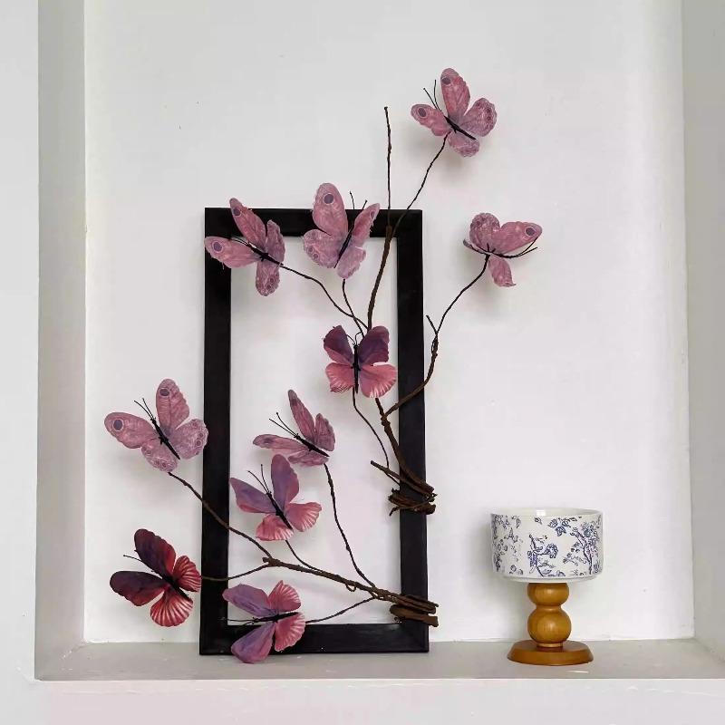 Dead Branch Butterfly Artificial Flower Simulation Ornament for Wedding Home Landscape Soft Furnishing Photography Scene Decoration Supplies