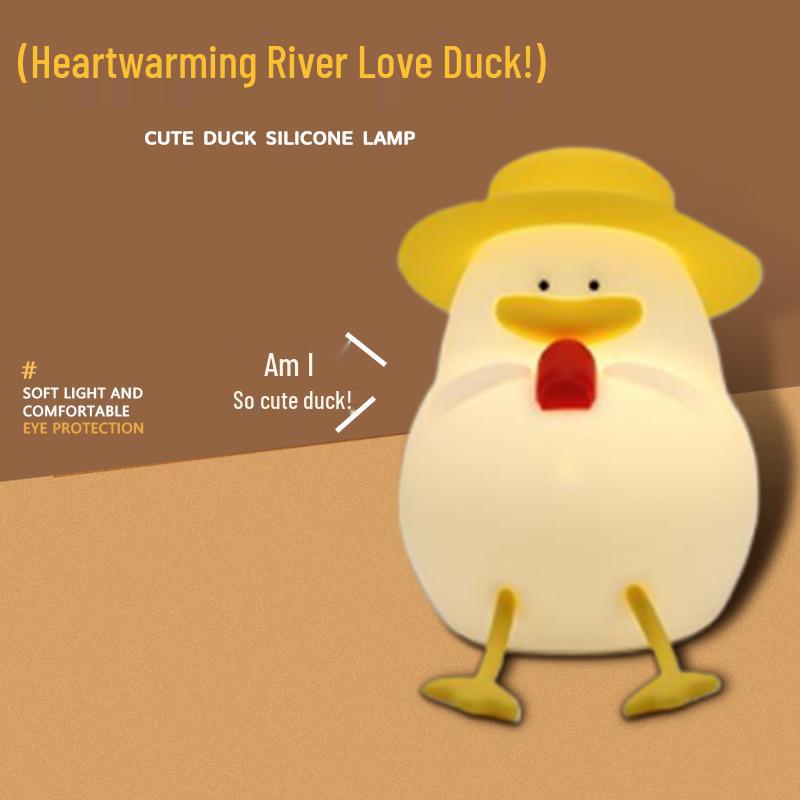 Cola Duck Sleep Aid Night Light: Baby-Friendly, Eye-Safe, Silicone, Rechargeable, with Timer
