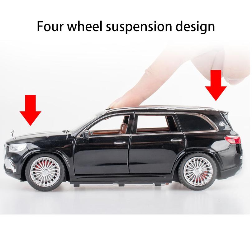Масштаб 1/24 Benz Maybach Gls600, модель автомобиля из сплава, детская игрушечная машина, подарочные украшения, имитация внедорожника, модель автомобиля, коллекция для мальчиков