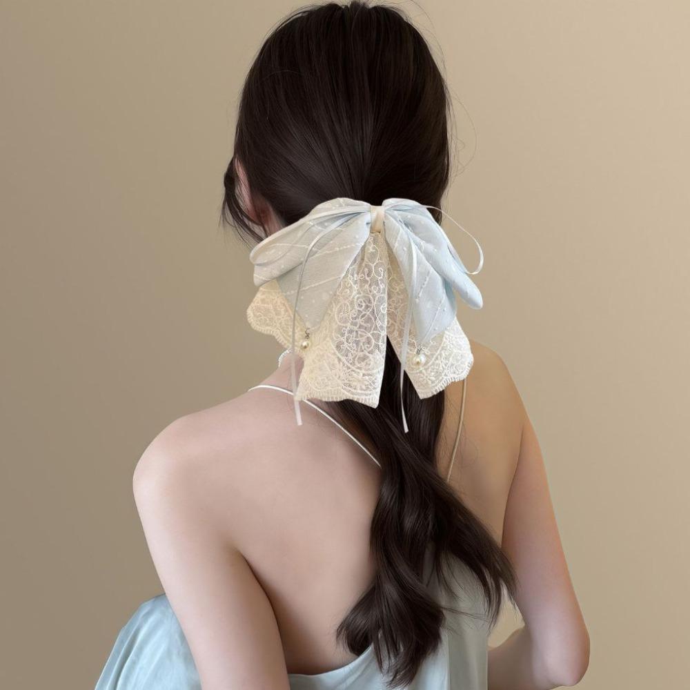 Headwear Ponytail Clip Hair Accessory Hair Grip Clip Vintage Lace Bow Hair Clip Women
