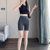 Женские защитные шорты с боковыми карманами, однотонные, высокоэластичные, летние шорты, впитывающие пот, с функцией подъема бедер