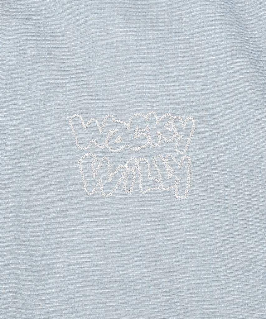 WACKY WILLY Chambray Short Sleeve Shirt Sky Blue