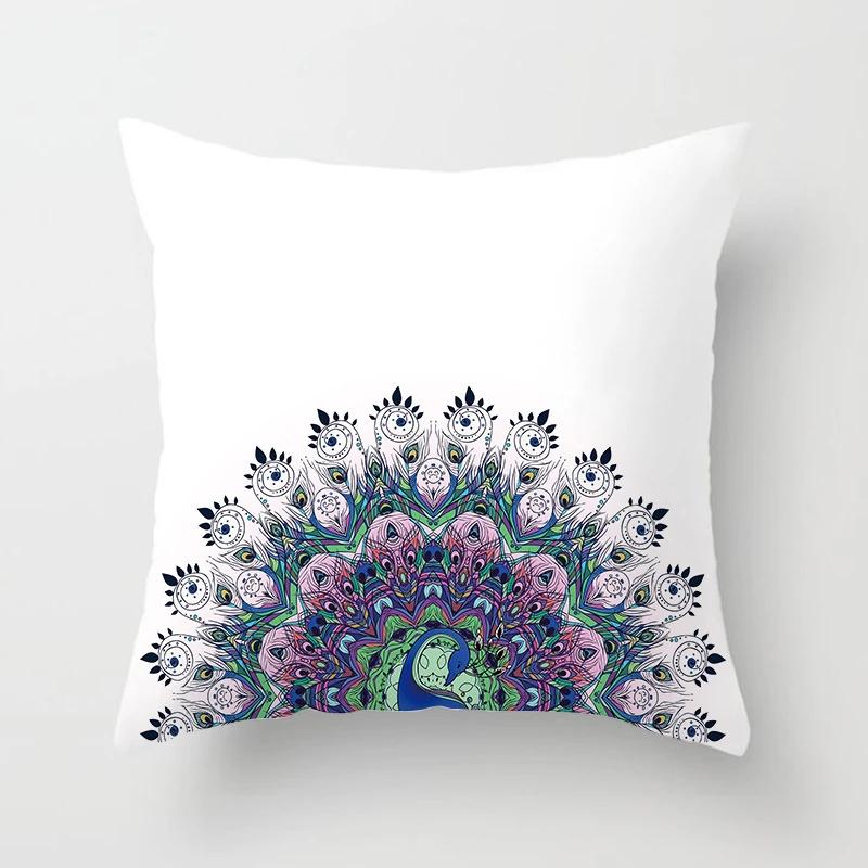 Роскошный чехол для подушки с павлином, высококачественный принт, подушка для домашнего дивана, плед для кафе-бара отеля