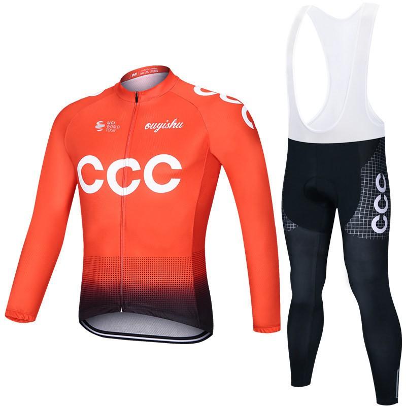 Men Women Cycling Jersey Bib Shorts Set Breathable Long Sleeve Road Bike Outfit