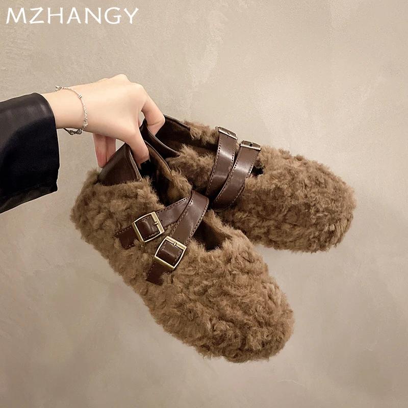 Женские меховые леопардовые хлопковые туфли на плоской подошве, повседневная обувь для женщин, тренд 2025 года, новые зимние сапоги, зимние удобные женские зимние ботинки