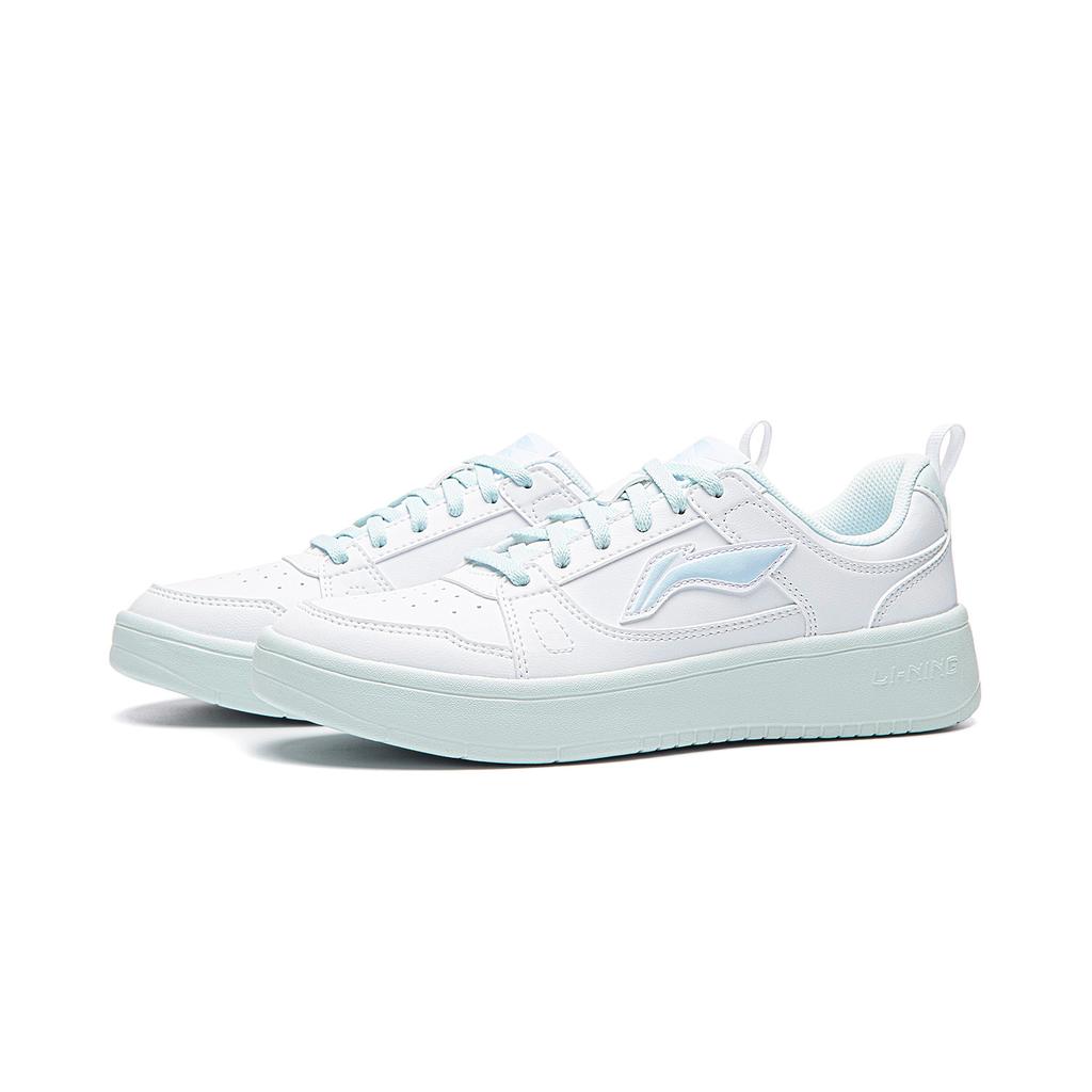 Li Ning Sunny Sky Летние Классические Цветные Блоки Свежие Универсальные Повседневные Прочные Дышащие Низкие Кеды для Скейтборда Детские Кроссовки Белый Синий AGCW492-4