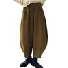[Signifie] Ladies Balloon Pants Sarouel Pants Wide Pants Waist Elastic Nine-quarter Length Beautiful Legs Pants Dress Slimmer Everyday Wear Commute