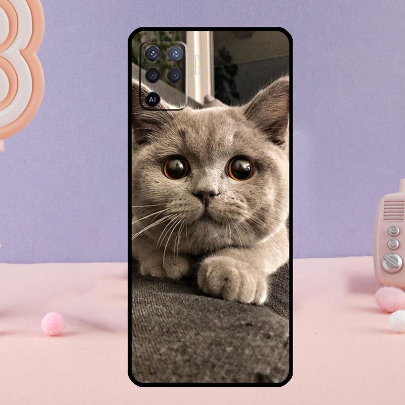 British Shorthair Cat Phone Case For Oppo A18 A38 A58 A78 A98 A74 A94 A54 A40 A60 A80 A16 A76 A96 A15 A57S A17 A77