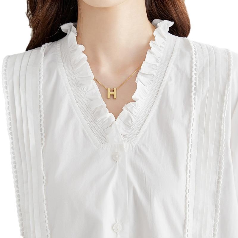 Белый топ с V-образным вырезом женский с коротким рукавом летний последний свободного кроя