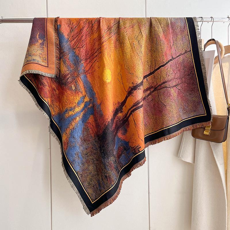 Imitation Cashmere Air-Conditioned Room, High-End Shawl, Big-Name Internet Celebrity Warm Scarf, Versatile Square Scarf