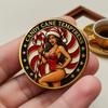 Christmas Temptation Coin Pin-Up Inspired Adults Holiday Token Metal Collectible Coin Decoration Round Keepsake Badge Stocking Stuffer Gag Gift
