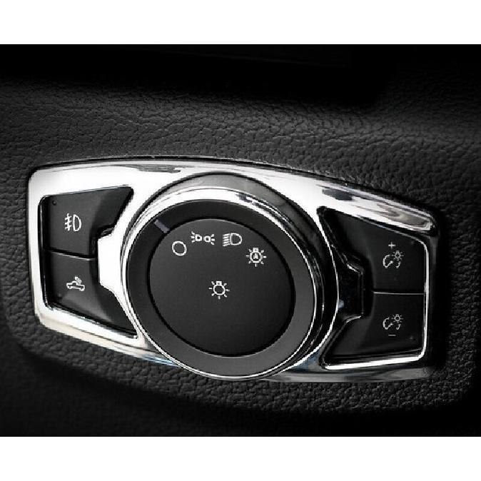 Подходит для Ford F150 F-150 2015- Хромированная декоративная накладка на рамку кнопки фар из АБС-пластика