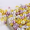 Круглый жемчуг 3-10 мм разноцветный жемчуг для дизайна ногтей Diy аксессуары для одежды чехол для мобильного телефона эпоксидная бижутерия