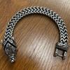 Nordic Viking Bracelet for Men Vintage Wolf Head Scandinavian Bracelet Men's 12MM Width S.Steel Square Franco Link Curb Chain
