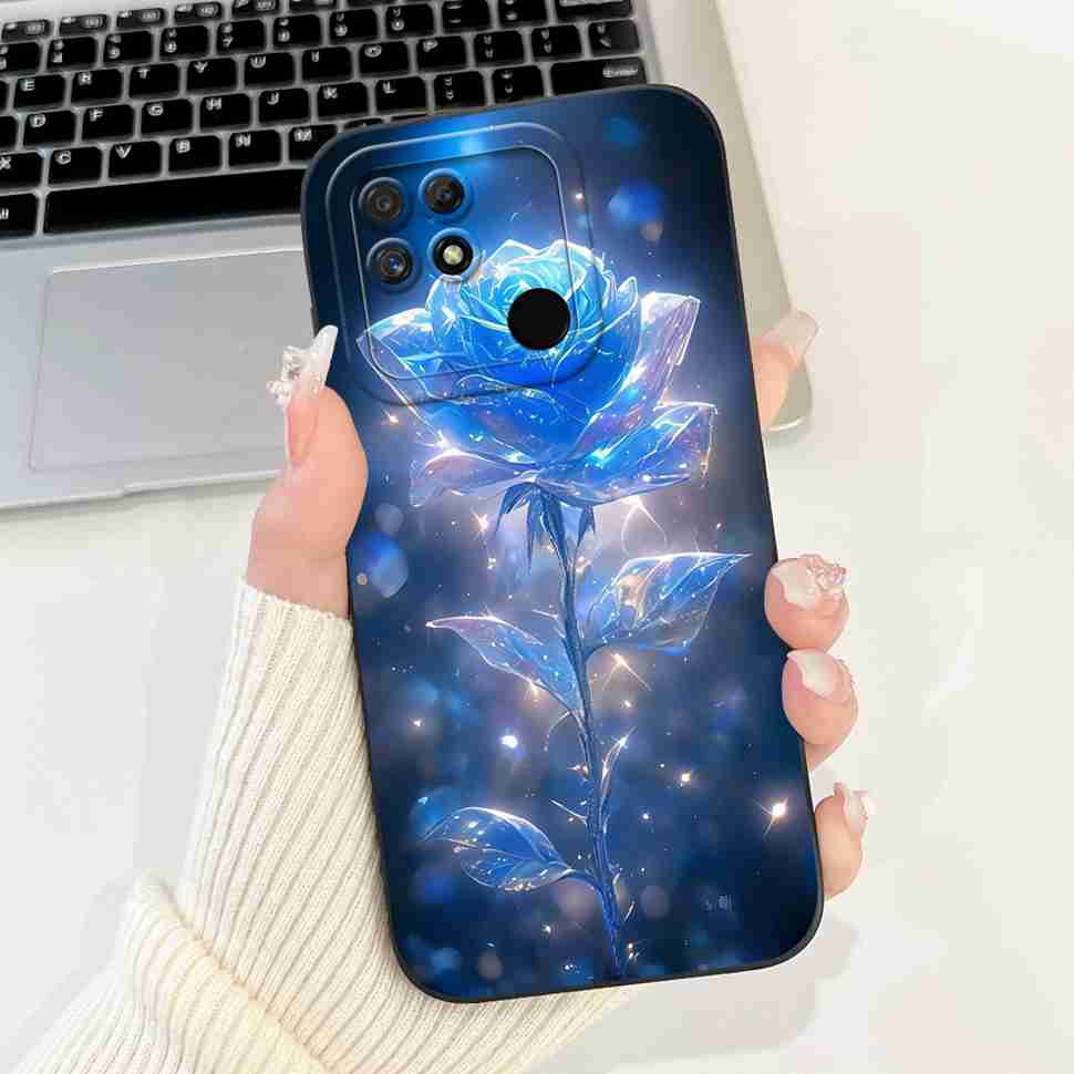 Чехол для Realme Narzo 50A RMX3430 Цветы Мягкий Силиконовый Чехол для Oppo Realme Narzo50a 6.51" Модный Защитный Чехол